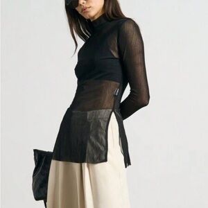 SHEIN Long sleeve sheer tunic top